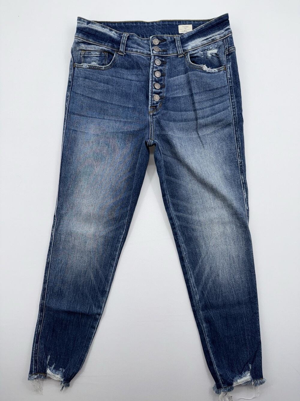 Bridge By Gly Womens 30x27Mid Rise Skinny Jeans Button Fly
